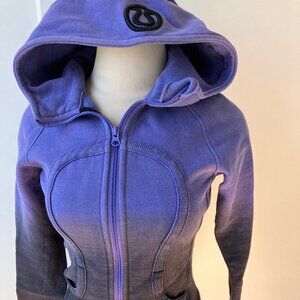 Lululemon Athletica Periwinkle and Black Zip Ombre Hoodie
